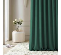 room99 Rideau avec Passe Tringle Aura 140 x 300 cm Largeur x Hauteur, Décoration de Fenêtre, Curtains et Draperies intérieurs pour Salon, Chambre Moderne Lisse Vert Bouteille, 1 pièce
