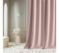room99 Rideau avec Passe Tringle Aura 180 x 250 cm Largeur x Hauteur, Décoration de Fenêtre, Curtains et Draperies intérieurs pour Salon, Chambre Moderne Lisse Rose poudré, 1 pièce