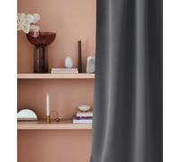 ROOM99 Rideau avec Passe Tringle Laurel 140 x 250 cm Largeur x Hauteur, Décoration de Fenêtre, Rideau occultant Thermique Isolant Anti Froid et Chaleur pour Salon Gris foncé, 1 pièce