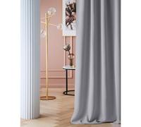 ROOM99 Rideau avec Passe Tringle Laurel 140 x 280 cm Largeur x Hauteur, Décoration de Fenêtre, Rideau occultant Thermique Isolant Anti Froid et Chaleur pour Salon Gris Clair, 1 pièce