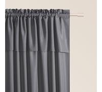 ROOM99 Rideau avec Passe Tringle Mia 140 x 250 cm Largeur x Hauteur, Décoration de Fenêtre, Curtains et Draperies intérieurs pour Salon, Chambre Moderne Volant Gris foncé, 1 pièce