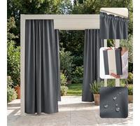 room99 Rideau d'Extérieur avec Passe Tringle Garden Line 155 x 200 cm Largeur x Hauteur Impermeable pour Jardin pergola terrasse Curtain Gris foncé, 1 pièce