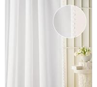 room99 Rideau Voilage Transparent avec Galon Fronceur Malia Spirit 350 x 250 cm Décorations pour Maison Salon Chambre Fenêtre Intérieur Plumetis Blanc, 1 pièce