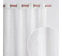 room99 Rideau Voilage Transparent avec Oeillets La Rossa 140 x 250 cm Décorations pour Maison Salon Chambre Fenêtre Intérieur Les Dessins Blanc, 1 pièce