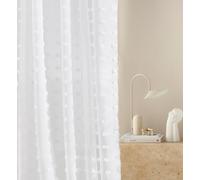 room99 Voilage Transparent avec Galon Fronceur Casablanca 300 x 230 cm Décorations pour Maison Salon Chambre Fenêtre Intérieur de charmants Plumetis Blanc, 1 pièce