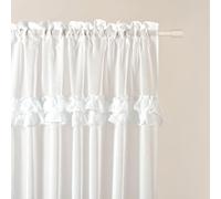 room99 Rideau Voilage Transparent avec Galon Fronceur Frilla 250 x 250 cm Décorations pour Maison Salon Chambre Fenêtre Intérieur Un Charmant Volant Blanc, 1 pièce