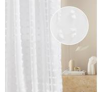 room99 Voilage Transparent avec Oeillets Casablanca 350 x 230 cm Décorations pour Maison Salon Chambre Fenêtre Intérieur de charmants Plumetis Blanc, 1 pièce