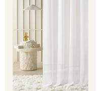 room99 Voilage Transparent avec Oeillets Novelia 140 x 270 cm Décorations pour Maison Salon Chambre Fenêtre Intérieur l’élégance Classique Blanc, 1 pièce