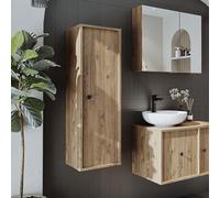 ROOMART Gusto-ATL Ensemble de meubles de salle de bain avec armoire haute en chêne à fermeture amortie 110 cm