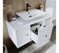 ROOMART Gusto-ATL Ensemble de meubles de salle de bain avec lavabo Blanc 105 cm