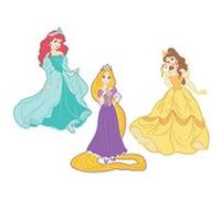 ROOMMATES 3 Stickers Relief Mousse Princesses Disney 25 cm Multicolors G