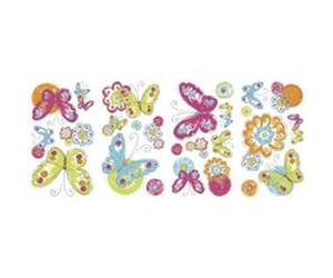 Roommates autocollant adhésif repositionnable pour enfants motif papillon au pinceau k3564 G