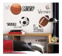 Roommates Lot De 24 Stickers All Star Sports De Ballons Repositionnables 4 Feuilles De 10,1cm X 44,1cm