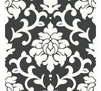 ROOMMATES Papier Peint Auto-adhésif Damask Black