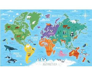 ROOMMATES RMK11772M Papier peint mural Motif carte du monde 3,2 x 1,8 m