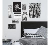 ROOMMATES RMK5337GM New York City Gallery Poster géant Stickers muraux à décoller et à Coller, Noir, Blanc, Gris