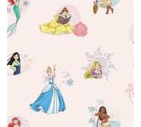 ROOMMATES Rouleau de papier peint auto-adhésif - Disney Princesses - Rose Rose