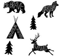 ROOMMATES Stickers - Aventure Ours Noir - Hauteur 92.71 cm Multicolors