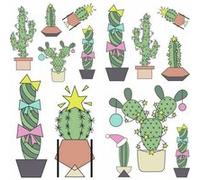 ROOMMATES Stickers Cactus de Noël Multicolors G