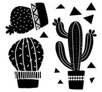 ROOMMATES Stickers - Cactus Noirs - Hauteur 22,9 cm Multicolors