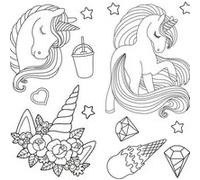ROOMMATES Stickers licornes à colorier Noir G