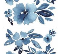 ROOMMATES Stickers muraux géant fleurs bleues Bleu
