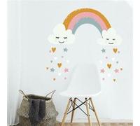 ROOMMATES Stickers muraux Géants Motifs cœurs et arc-en-ciel Multicolors