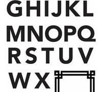 ROOMMATES Stickers muraux Lettres de l'Alphabet sans empattement Noir G