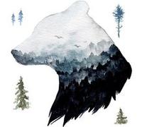 ROOMMATES Stickers - Ours Blanc - Hauteur 92,7 cm Bleu G