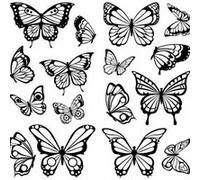 ROOMMATES Stickers papillons à colorier Blanc G
