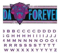 ROOMMATES Stickers repositionnables - Black Panther : Wakanda Forever et Lettres de l'Alphabet - 73 cm x 20 cm Multicolors G