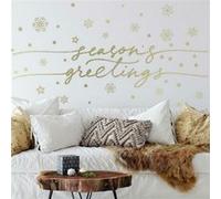 ROOMMATES Stickers repositionnables « seasons greating et flocons de neige » couleur doré Multicolors