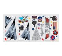ROOMMATES RMK5372SCS Top Gun Stickers repositionnables élements, Rouge, Blanc, Bleu, Multi-éléments