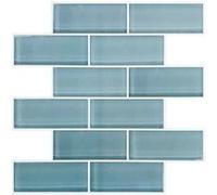 ROOMMATES Stickers repositionnables - Tuiles en verre bleue Multicolors G