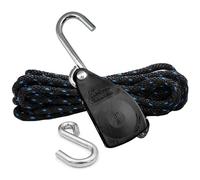 Rope Ratchet 10025 Poulie d'arrimage à cliquet de 1,9 cm avec corde en polypropylène tressé solide de 4,6 m, capacité de poids de 113,4 kg