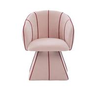 Ropilly fauteuil pivotant en chenille rose, dossier haut pour salon | Rotation à 360°, assise en mousse et accoudoirs larges pour lire ou se détendre dans la chambre