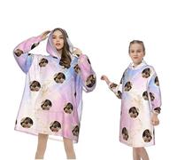 RoPox Personnalisée Couverture à Capuche Portable avec Poche, avec Poches Moelleuses Flanelle Couverture Sweat-Shirt d'hiver Robe Taille Unique,Cadeaux de Noël pour Unisexe Adulte Hommes Ados