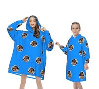RoPox Personnalisée Couverture à Capuche Portable avec Poche, avec Poches Moelleuses Flanelle Couverture Sweat-Shirt d'hiver Robe Taille Unique,Cadeaux de Noël pour Unisexe Adulte Hommes Ados