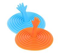 RORPOIR 2 Pièces Couvercle de Crépine de Lavabo en Pvc Forme Paume, Bouchon D'eau Facile à Installer Fonction D'arrêt D'eau, pour Lavabo et Buanderie Couleur Aléatoire