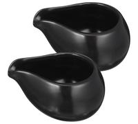 RORPOIR 2pcs Pichets à Lait en Céramique Noire, Légers et Portables, pour Café et Eau Cuisine ou Barbecue