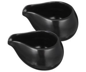 RORPOIR 2pcs Pichets à Lait en Céramique Noire, Légers et Portables, pour Café et Eau Cuisine ou Barbecue