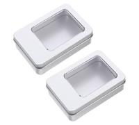 RORPOIR 2pièces Boîte Magnétique Rectangulaire pour Frigo Rangement Métallique avec Couvercle Transparent Organisateur Aimanté pour Petits Objets Bonbons et Épices