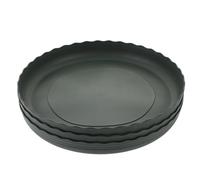 RORPOIR 3 Pièces en Plastique et Liège Antidérapant Plateau Rond | Base pour Bonsaï et Pots en Terre Cuite, Limite les Traces D’eau, Usage Jardin Terrasse, Vert
