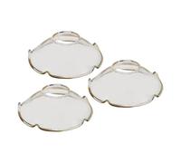 RORPOIR 3 Pièces Protège-Gouttes en Verre pour Anneaux de Chandeliers | Récupérateur de Cire, Forme Fleur Bord Doré, Stable et Réutilisable, pour Maisons et Mariage