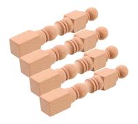 RORPOIR 4 Pièces Ensemble de Balustres D'escalier en Bois Non Peint 13,5x2x2 Cm pour Meubles Artisanaux et Garde-Corps Miniature, Installation Facile et Design Élégant