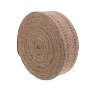 RORPOIR Bande Tressée en Jute et Bords Lisses avec Rayures Rouges, Texture Rugueuse Antidérapante et Résistante à L'effilochage Réparation de Chaises et Projets DIY