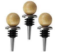RORPOIR Bouchons de Vin Lot de 3 Pièces pour Bouteilles Bouchons Créatifs en Bois en Acier Inoxydable et Silicone Adaptés pour Fête et Restaurant