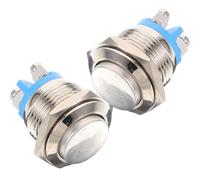 RORPOIR Bouton de Sonnette de Porte en Métal Argenté, Pack de 2 Pièces, Léger et Facile à Installer, Bouton-poussoir à Montage sur Panneau pour Sonnette Filaire