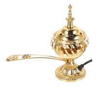 RORPOIR Brûleur de Parfum Électrique Diffuseur D'arôme Couleur Or en Alliage D'aluminium Portable Prise EU Vintage Maison Bureau