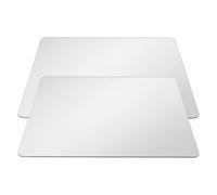 RORPOIR Carreaux de Miroir Acrylique Autocollants Bords Arrondis 2pcs Petits Miroirs Muraux Argentés pour ou Décoration Salle de Bain, Chambre Dressing
